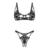 Obsessive Luise Sublim розкішний чорний комплект білизни - 71726100 - 4