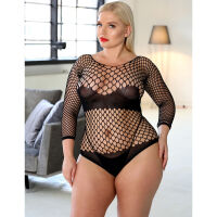 Обтисле боді в сіточку XL-XXXL еротична білизна бодістоксінг Plus Size - 74142600 - 2