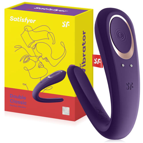 SATISFYER DOUBLE CLASSIC - ВИБРАТОР ДЛЯ ПАР МАССАЖЕР ДЛЯ ИСПОЛЬЗОВАНИЯ ВО ВРЕМЯ СЕКСА 10 ФУНКЦИЙ - 77887717