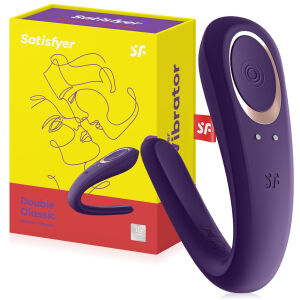 SATISFYER DOUBLE CLASSIC - ВИБРАТОР ДЛЯ ПАР МАССАЖЕР ДЛЯ ИСПОЛЬЗОВАНИЯ ВО ВРЕМЯ СЕКСА 10 ФУНКЦИЙ - 77887717