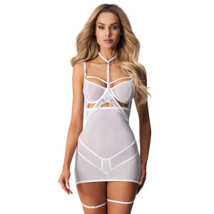 Obsessive Arrowel біла футболка + чокер і ремені на стегна - 76402025