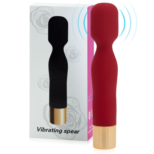 Червоний міні вібромасажер 10 функцій водонепроникний 14,5 см - 75066706