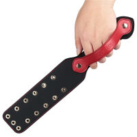 Rebellion подвійна шкіряна лопатка BDSM з декоративними заклепками 38 см - 75976761 - 4