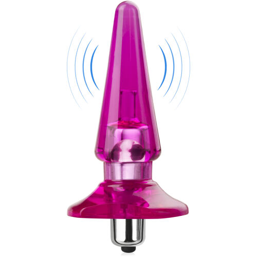 Рожевий анальний корок з вібраціями гелевий плаг 7 вібрацій – 70644032