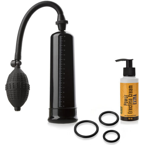 Набір для ерекції: Помпа для пеніса, Крем для ерекції та Ерекційні кільця - 71141028