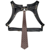 Rebellion шкіряна чуттєва упряж harness з краваткою і кільцем BDSM - 79373440 - 4