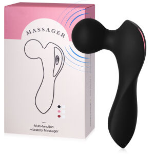 Чорний міні масажер для жінок wand 10 режимів вібрації - 77885483