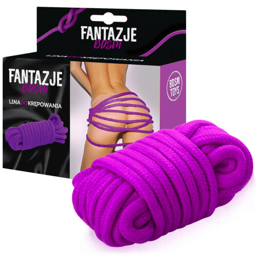 Міцна фіолетова мотузка для зв'язування BDSM 100% бавовна 5м - 78876133