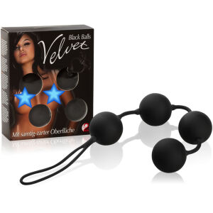 ЧЕТЫРЕ СИЛИКОНОВЫХ ВИБРИРУЮЩИХ ШАРИКА VELVET BLACK BALLS ДСР 506010