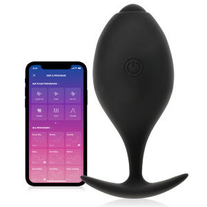 Чорне стимулююче яйце для жінок 9 режимів вібрації + додаток - 73771243