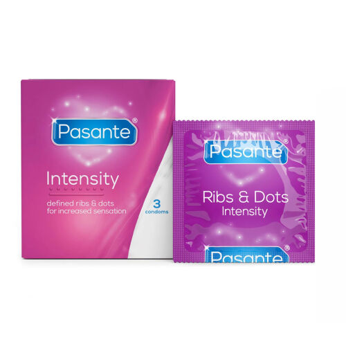 Презервативи Pasante Intensity з ребрами та виступами 3 шт - 70330629