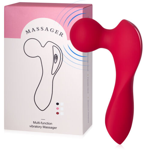 Червоний міні масажер для жінок wand 10 опцій вібрації - 78493416