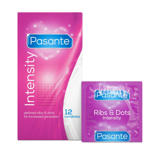 Презервативи Pasante Intensity з ребристою та опуклою текстурою 12 шт - 76176993