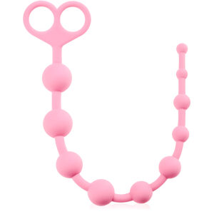 Рожеві кульки на шнурку для вагіни та ануса 34 см 10 кульок - 70664255