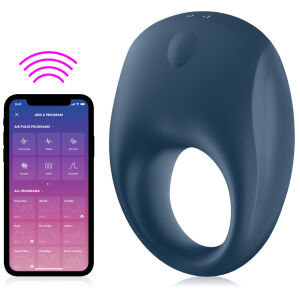 Satisfyer strong one - вібруюче ерекційне кільце для пар, кероване додатком - 79581284