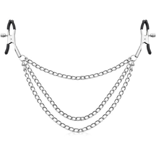 МЕТАЛЛИЧЕСКИЕ ЗАЖИМЫ - ЩИПЦЫ ДЛЯ СОСКОВ СОЕДИНЕНЫ ТРОЙНОЙ ЦЕПЬЮ - 87543383