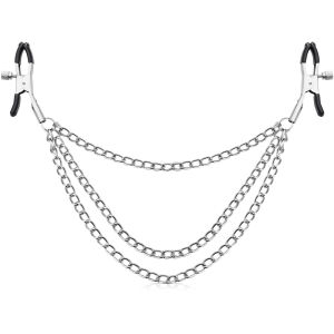 МЕТАЛЛИЧЕСКИЕ ЗАЖИМЫ - ЩИПЦЫ ДЛЯ СОСКОВ СОЕДИНЕНЫ ТРОЙНОЙ ЦЕПЬЮ - 87543383