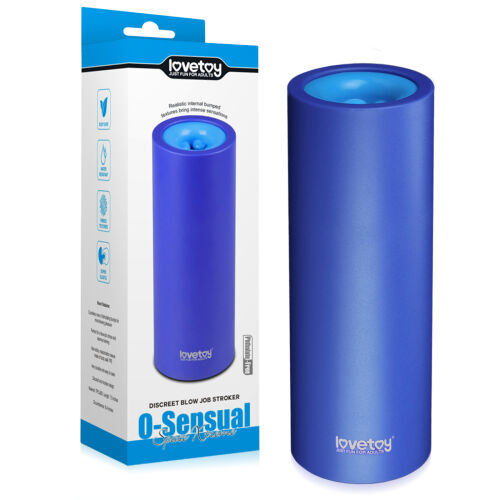 Двосторонній синій мастурбатор для чоловіків з виступами - 72809194