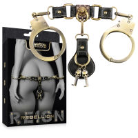Rebellion золоті кайдани BDSM з шкіряними елементами та ключиками Rebellion - 79453188 - 6