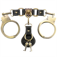 Rebellion золоті кайдани BDSM з шкіряними елементами та ключиками Rebellion - 79453188 - 4