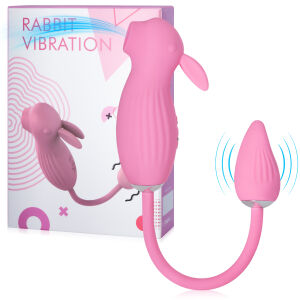 Кролик з всмоктуючим стимулятором і вібруючим яйцем - 77453271