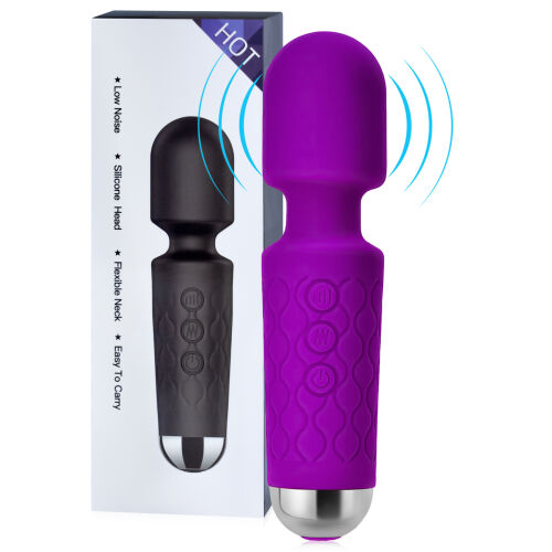 Фіолетовий міні масажер wand 160 функцій водонепроникний 15 см - 78631375