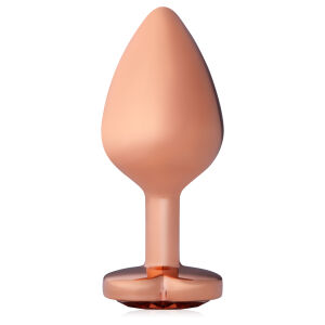 Сталевий анальний корок з діамантом у формі серця 8,2 см - 70868345