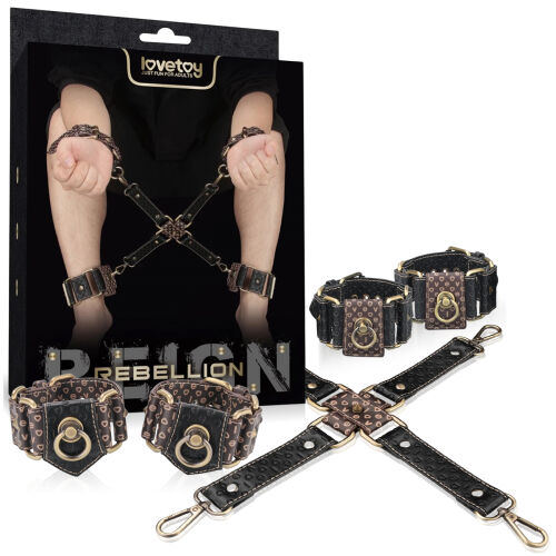 Ексклюзивний BDSM-набір Rebellion для зв'язування — наручники та кайдани на ноги - 77147754
