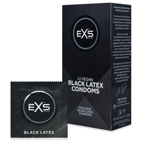 Презервативи з чорного латексу EXS BLACK LATEX, 12 шт. — 78496749